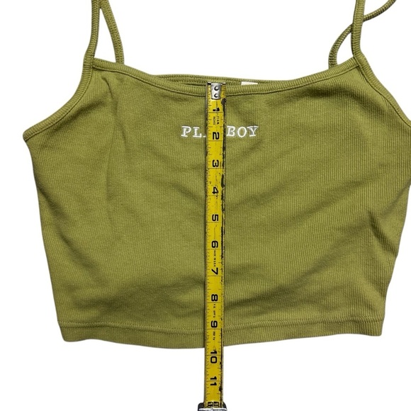 Playboy Green Crop Top Spaghetti Strap Size Large - Picture 4 of 4